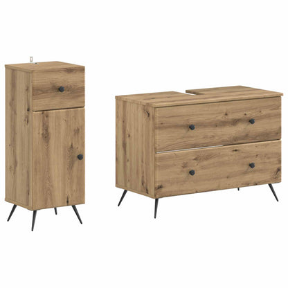 vidaXL 2 Piece Bathroom Cabinet Set BREDA Artisan Oak Engineered Wood