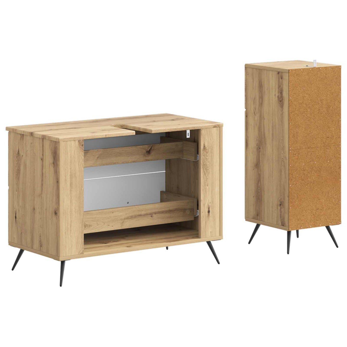 vidaXL 2 Piece Bathroom Cabinet Set BREDA Artisan Oak Engineered Wood