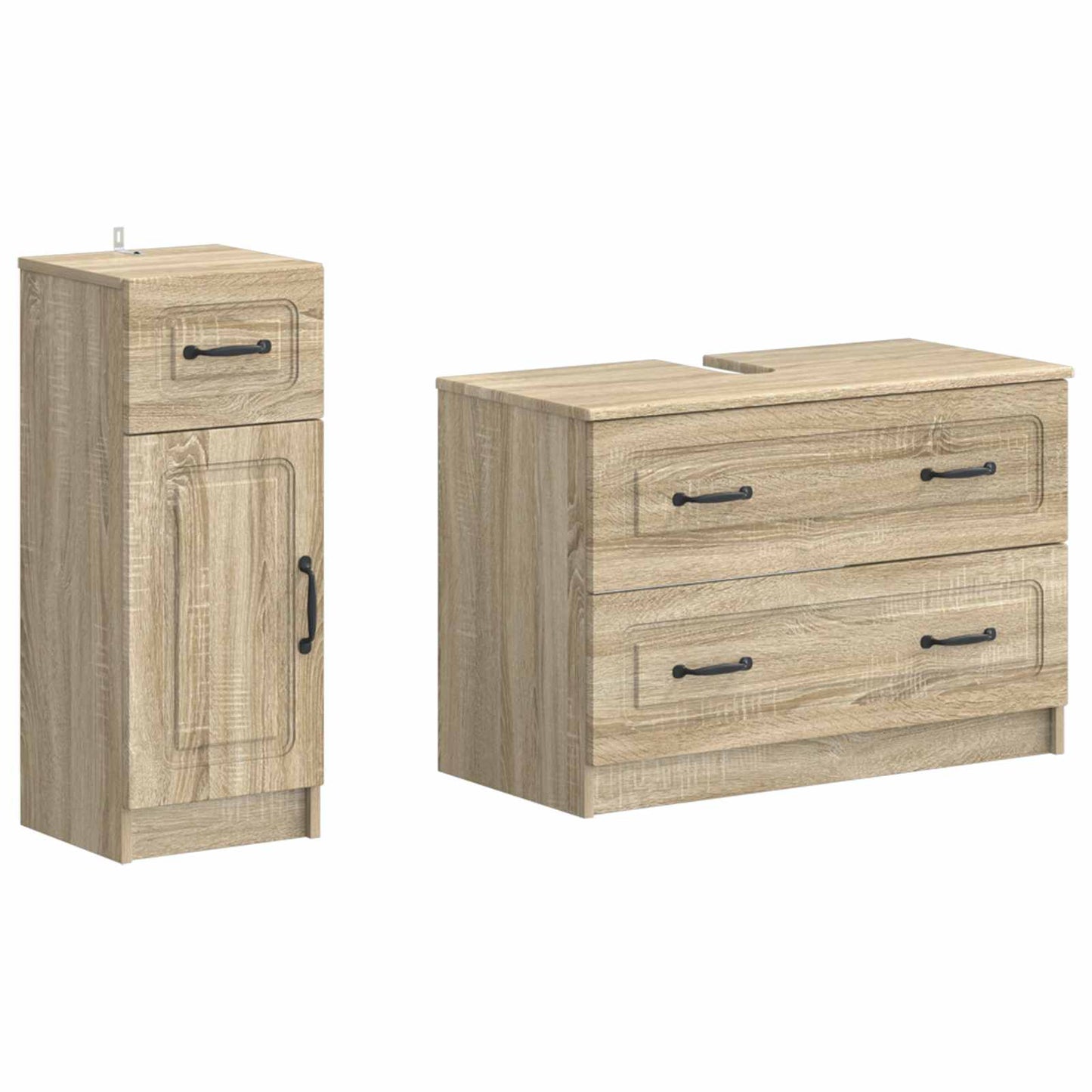 vidaXL 2 Piece Bathroom Cabinet Set UTRECHT Sonoma Oak Engineered Wood