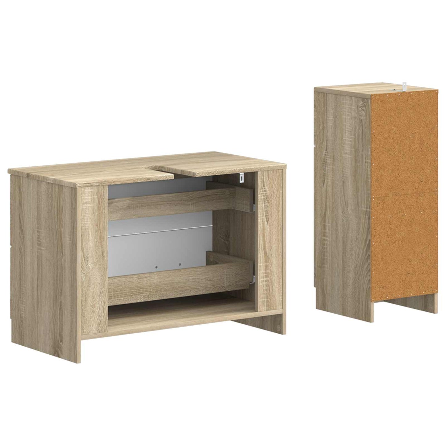 vidaXL 2 Piece Bathroom Cabinet Set UTRECHT Sonoma Oak Engineered Wood