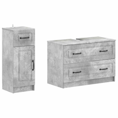 vidaXL 2 Piece Bathroom Cabinet Set UTRECHT Concrete Grey