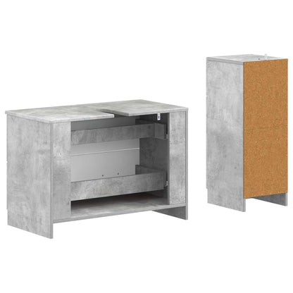 vidaXL 2 Piece Bathroom Cabinet Set UTRECHT Concrete Grey
