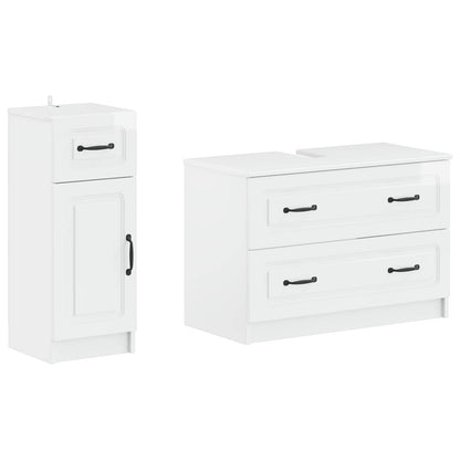 vidaXL 2 Piece Bathroom Cabinet Set UTRECHT High Gloss White