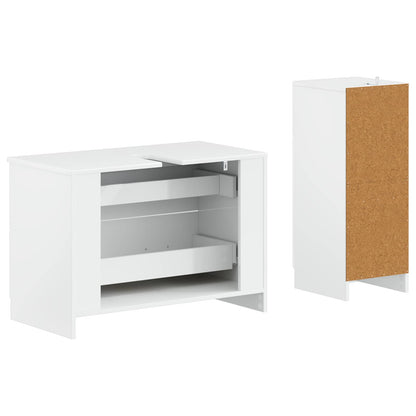 vidaXL 2 Piece Bathroom Cabinet Set UTRECHT High Gloss White