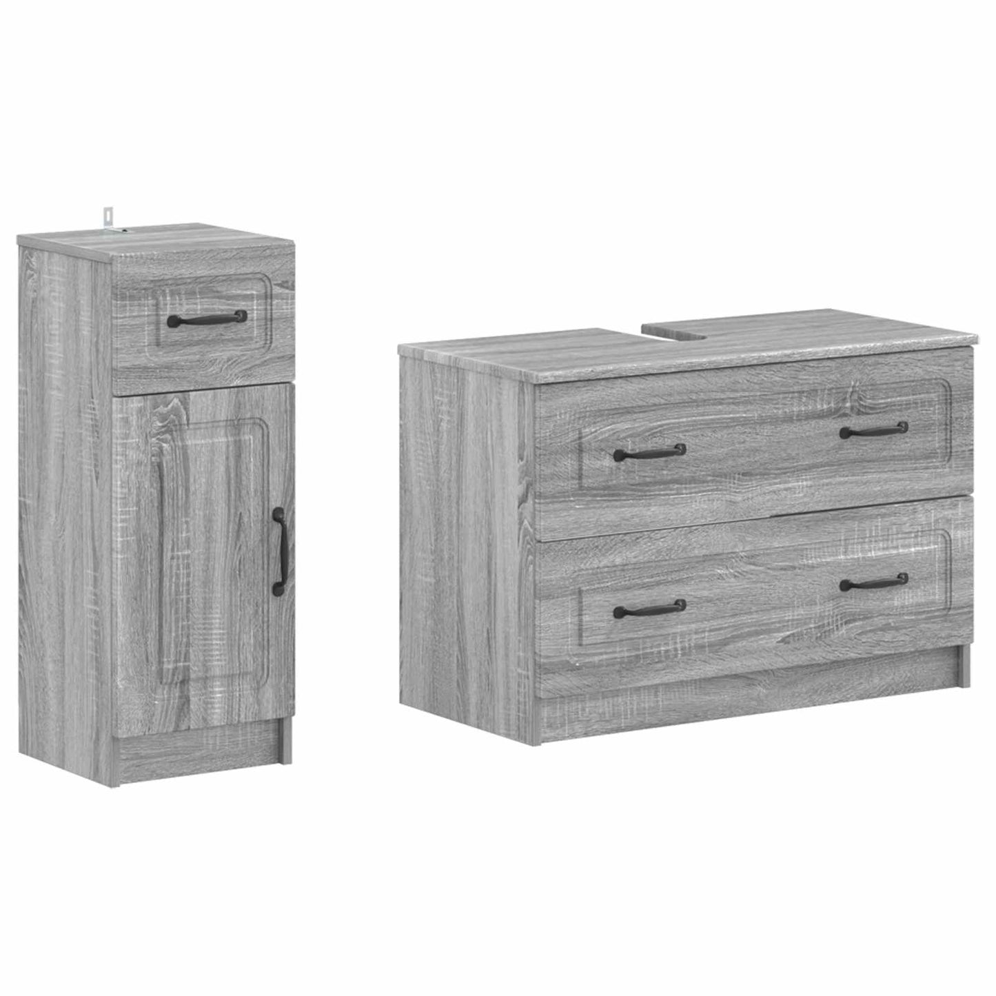 vidaXL 2 Piece Bathroom Cabinet Set UTRECHT Grey Sonoma