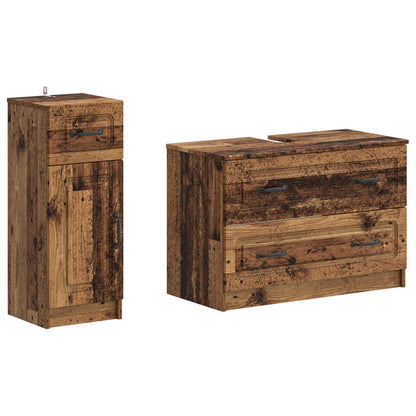 vidaXL 2 Piece Bathroom Cabinet Set UTRECHT Old Wood Engineered Wood