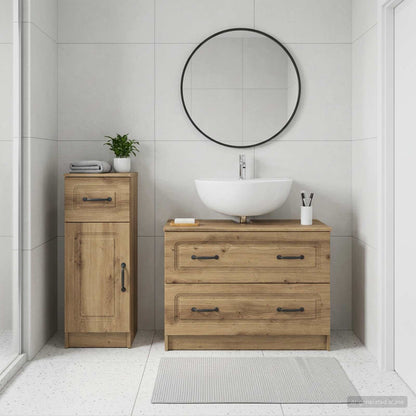 vidaXL 2 Piece Bathroom Cabinet Set UTRECHT Artisan Oak