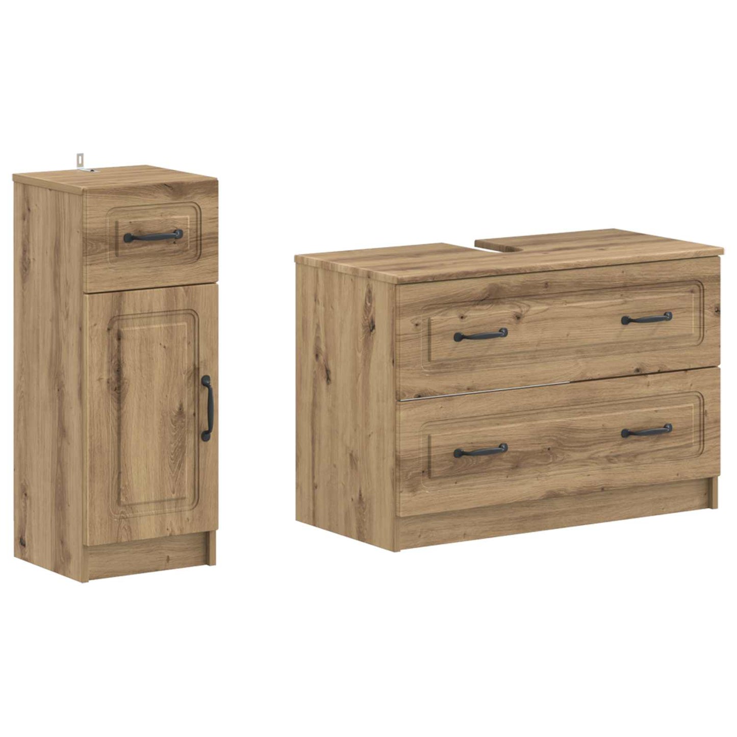 vidaXL 2 Piece Bathroom Cabinet Set UTRECHT Artisan Oak