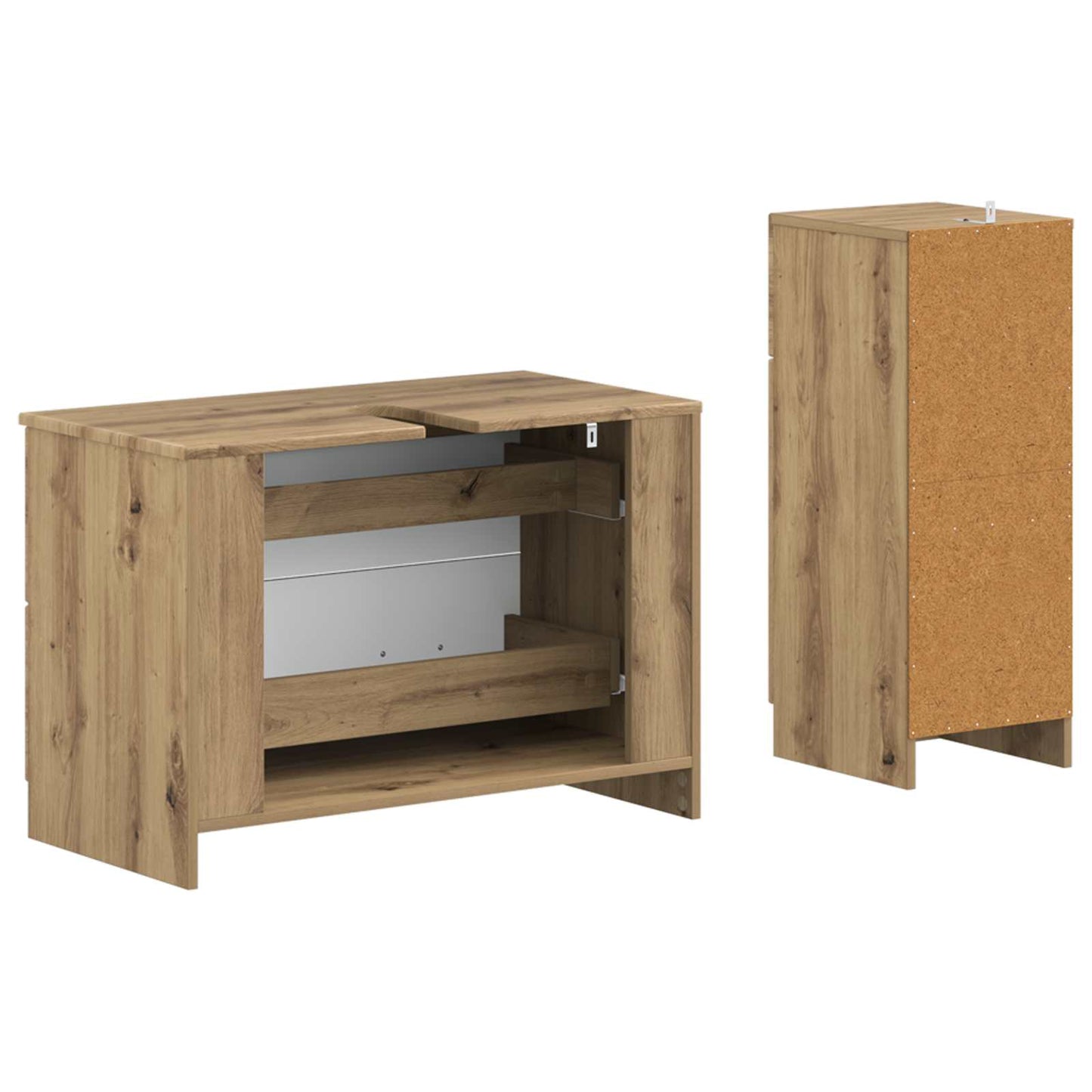 vidaXL 2 Piece Bathroom Cabinet Set UTRECHT Artisan Oak