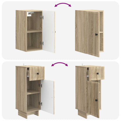 vidaXL 3 Piece Bathroom Cabinet Set EDE Sonoma Oak Engineered Wood