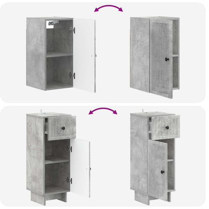 vidaXL 3 Piece Bathroom Cabinet Set EDE Concrete Grey Engineered Wood