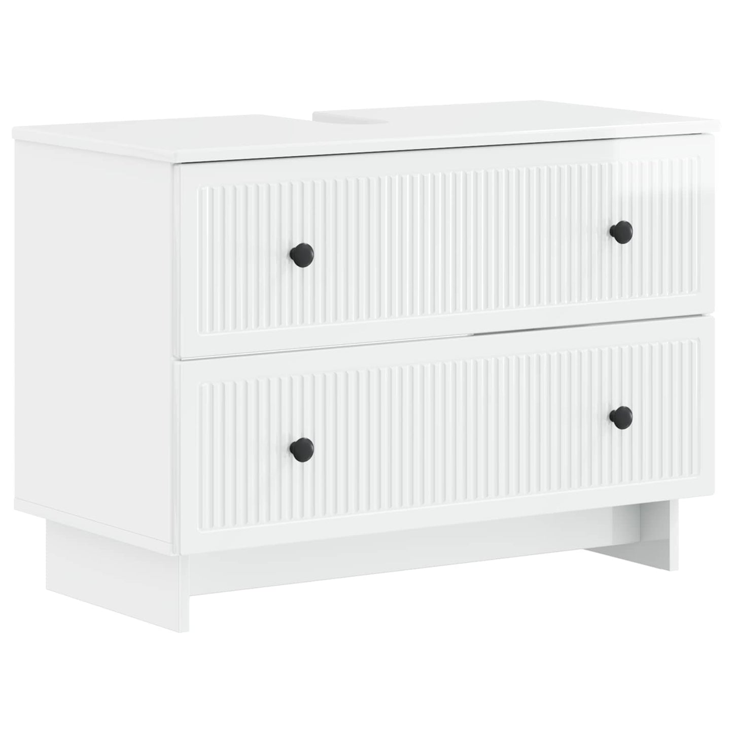 vidaXL 3 Piece Bathroom Cabinet Set EDE High Gloss White