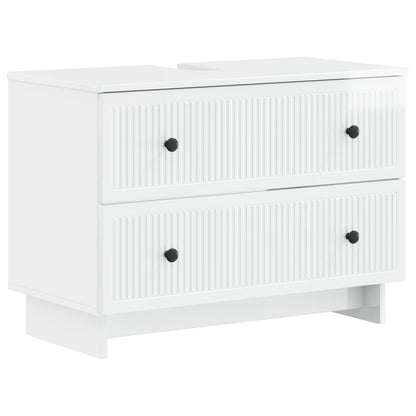 vidaXL 3 Piece Bathroom Cabinet Set EDE High Gloss White