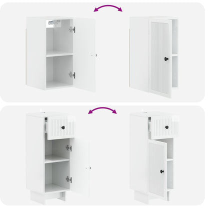 vidaXL 3 Piece Bathroom Cabinet Set EDE High Gloss White