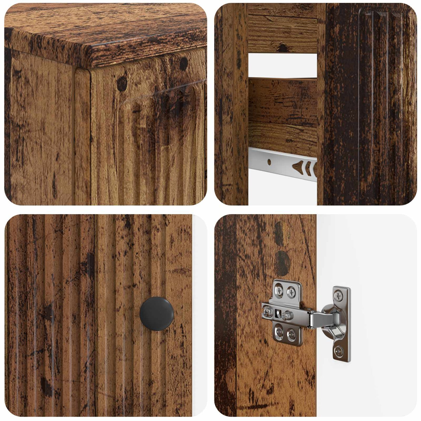 vidaXL 3 Piece Bathroom Cabinet Set EDE Old Wood Engineered Wood