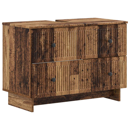 vidaXL 3 Piece Bathroom Cabinet Set EDE Old Wood Engineered Wood