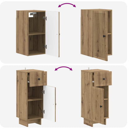 vidaXL 3 Piece Bathroom Cabinet Set EDE Artisan Oak Engineered Wood