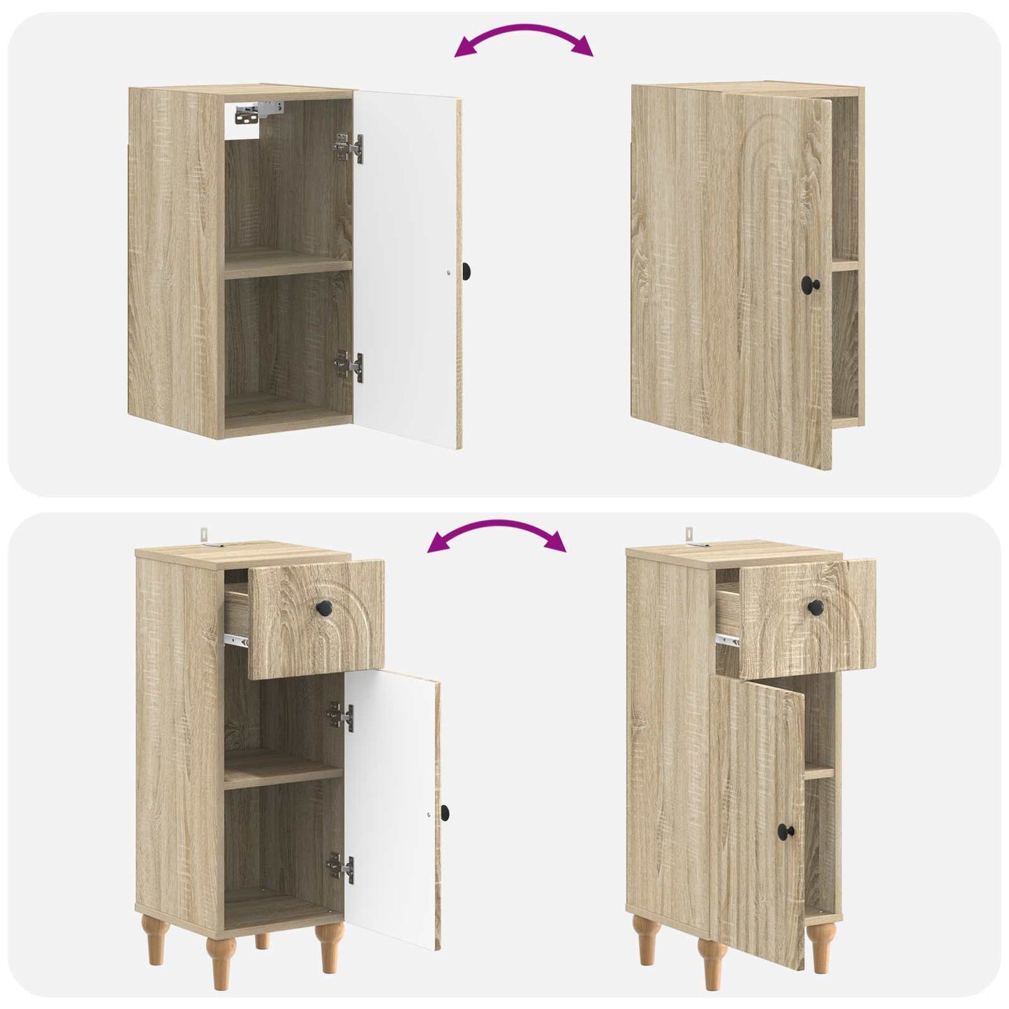 vidaXL 3 Piece Bathroom Cabinet Set ALKMAAR Sonoma Oak Engineered Wood