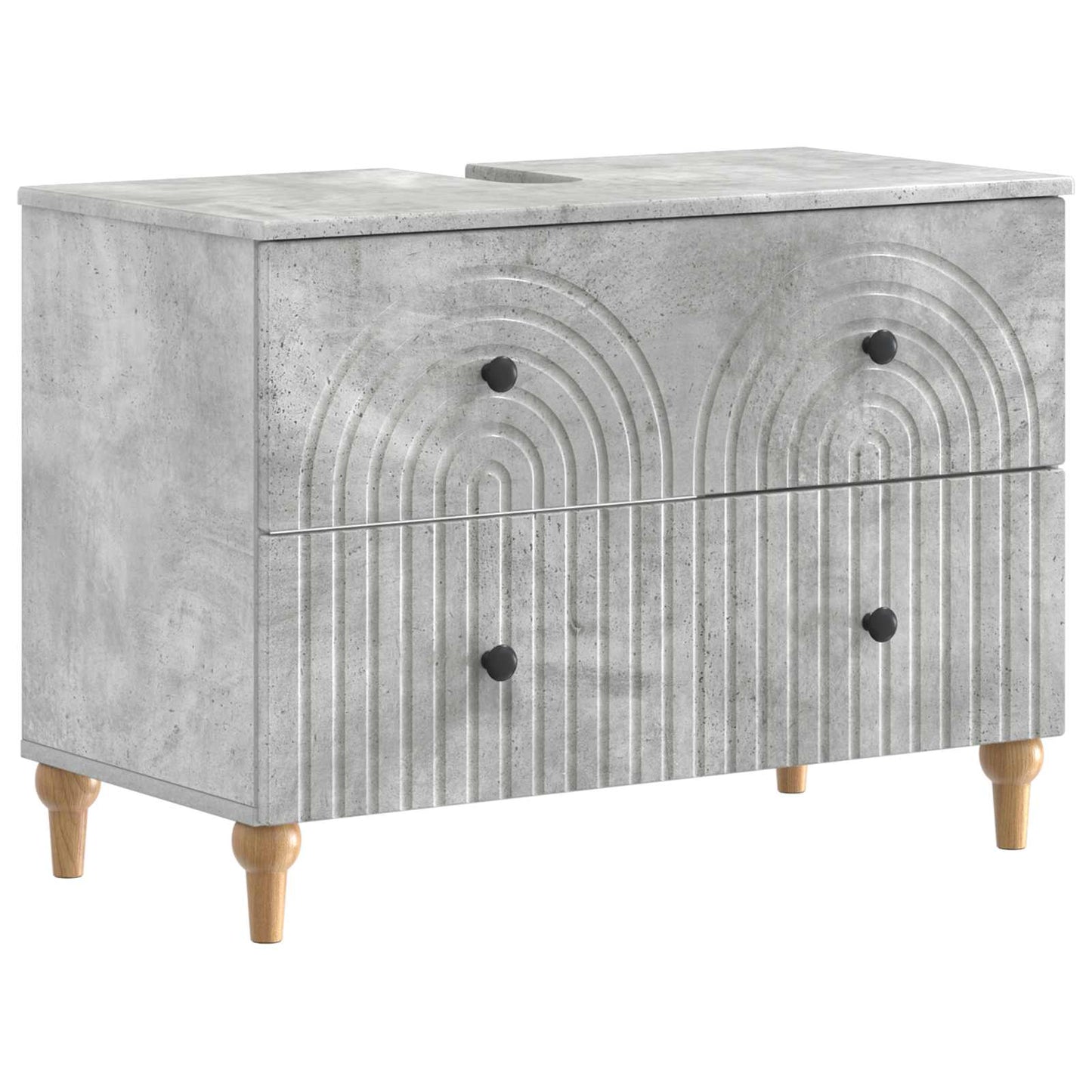vidaXL 3 Piece Bathroom Cabinet Set ALKMAAR Concrete Grey