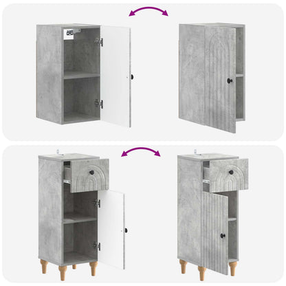 vidaXL 3 Piece Bathroom Cabinet Set ALKMAAR Concrete Grey