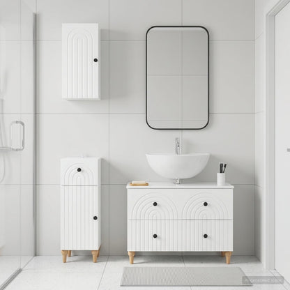 vidaXL 3 Piece Bathroom Cabinet Set ALKMAAR High Gloss White