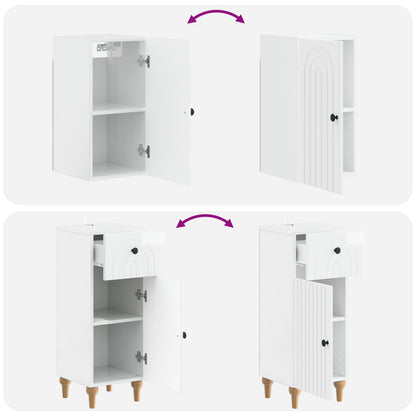 vidaXL 3 Piece Bathroom Cabinet Set ALKMAAR High Gloss White