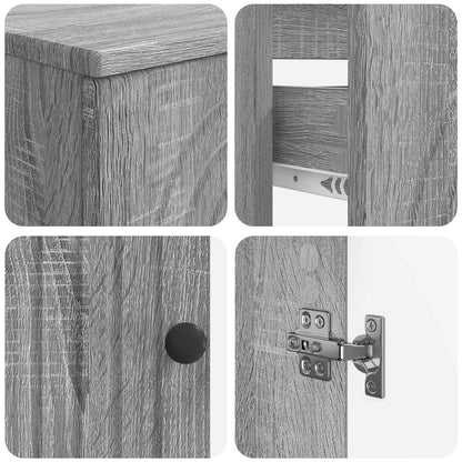 vidaXL 3 Piece Bathroom Cabinet Set ALKMAAR Grey Sonoma