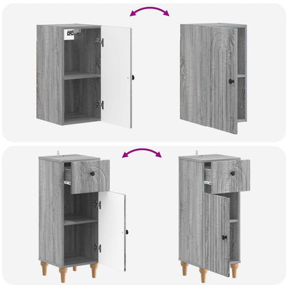 vidaXL 3 Piece Bathroom Cabinet Set ALKMAAR Grey Sonoma