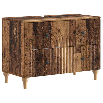 vidaXL 3 Piece Bathroom Cabinet Set ALKMAAR Old Wood Engineered Wood