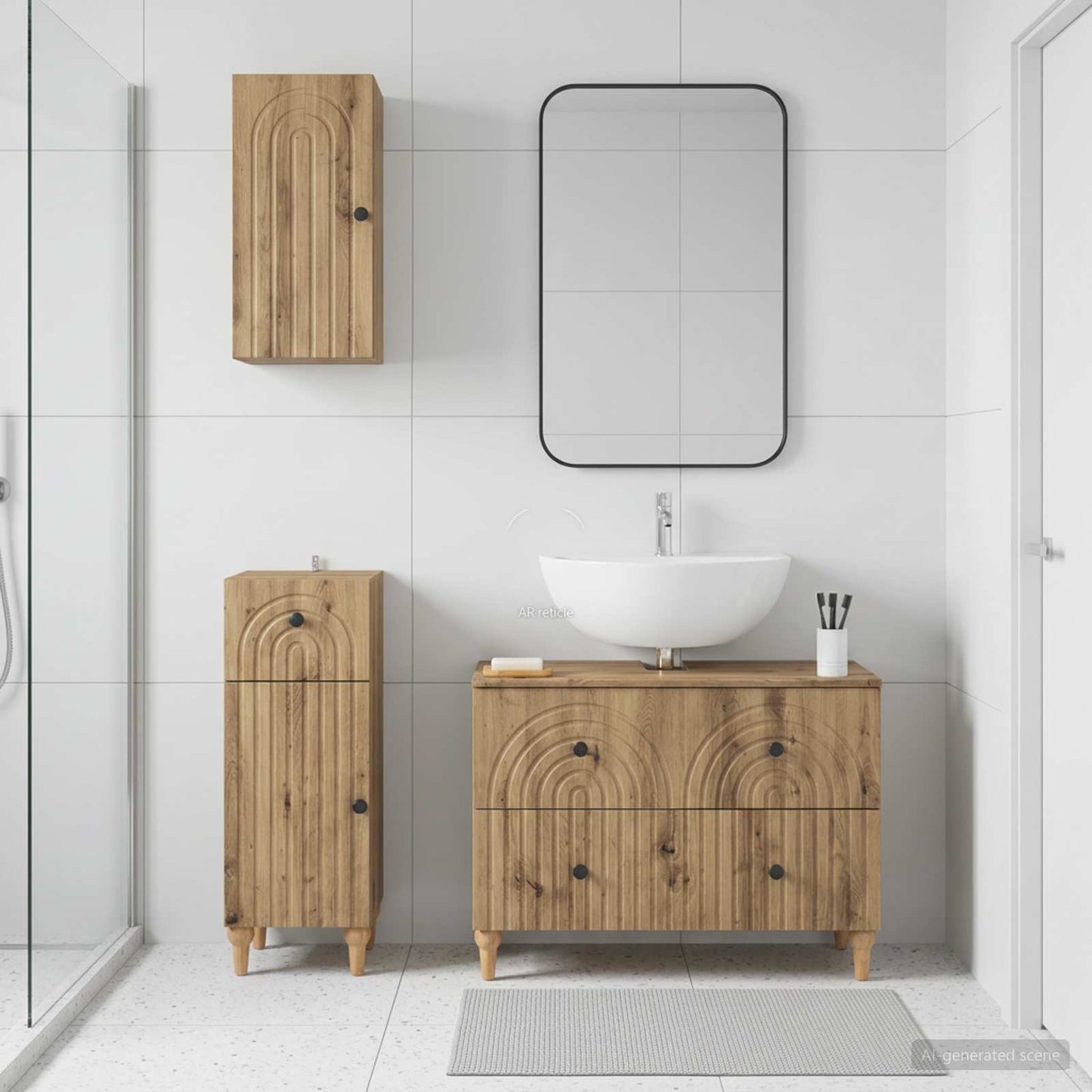 vidaXL 3 Piece Bathroom Cabinet Set ALKMAAR Artisan Oak