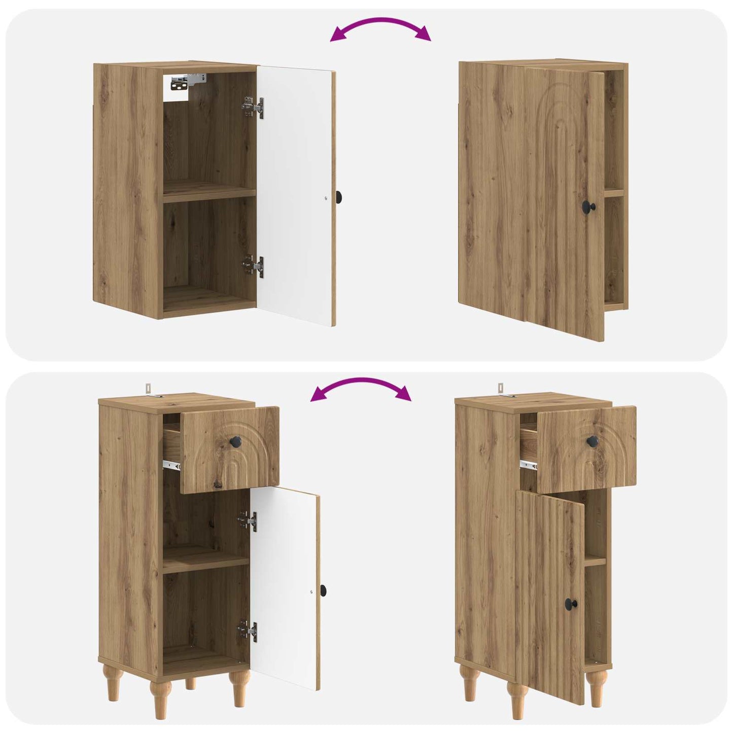 vidaXL 3 Piece Bathroom Cabinet Set ALKMAAR Artisan Oak