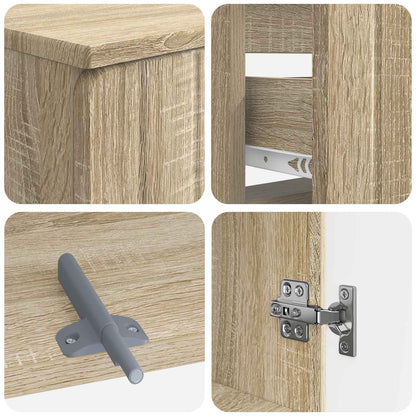vidaXL 3 Piece Bathroom Cabinet Set ZWOLLE Sonoma Oak Engineered Wood