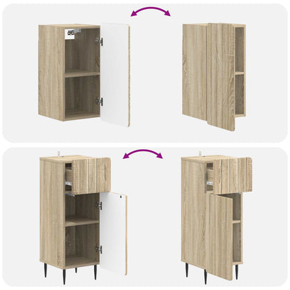 vidaXL 3 Piece Bathroom Cabinet Set ZWOLLE Sonoma Oak Engineered Wood
