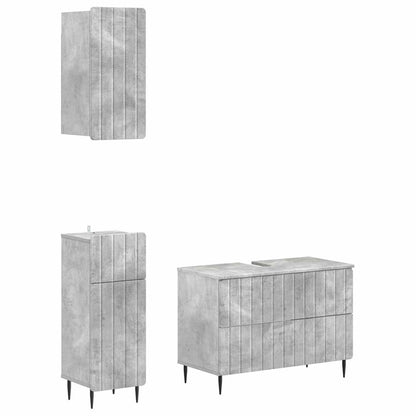 vidaXL 3 Piece Bathroom Cabinet Set ZWOLLE Concrete Grey