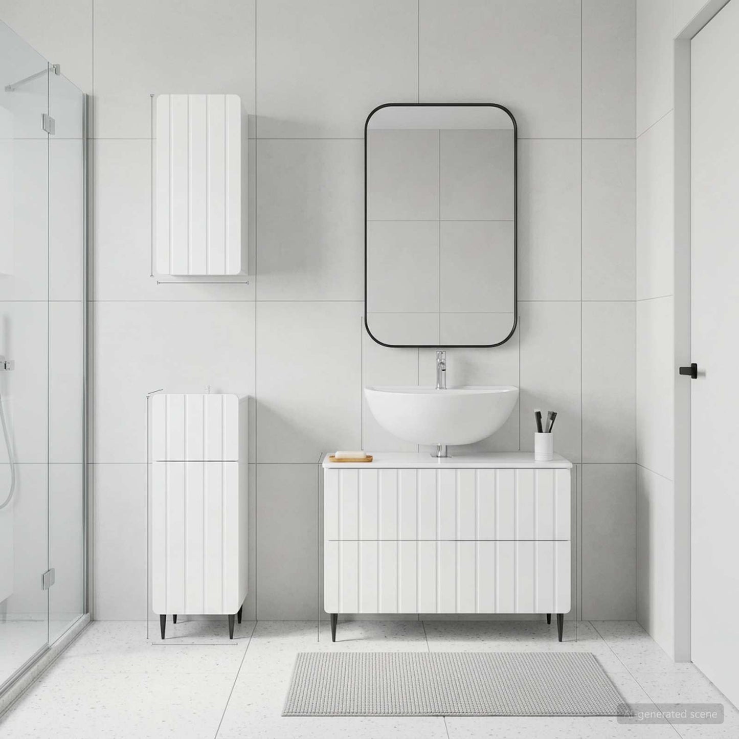 vidaXL 3 Piece Bathroom Cabinet Set ZWOLLE High Gloss White