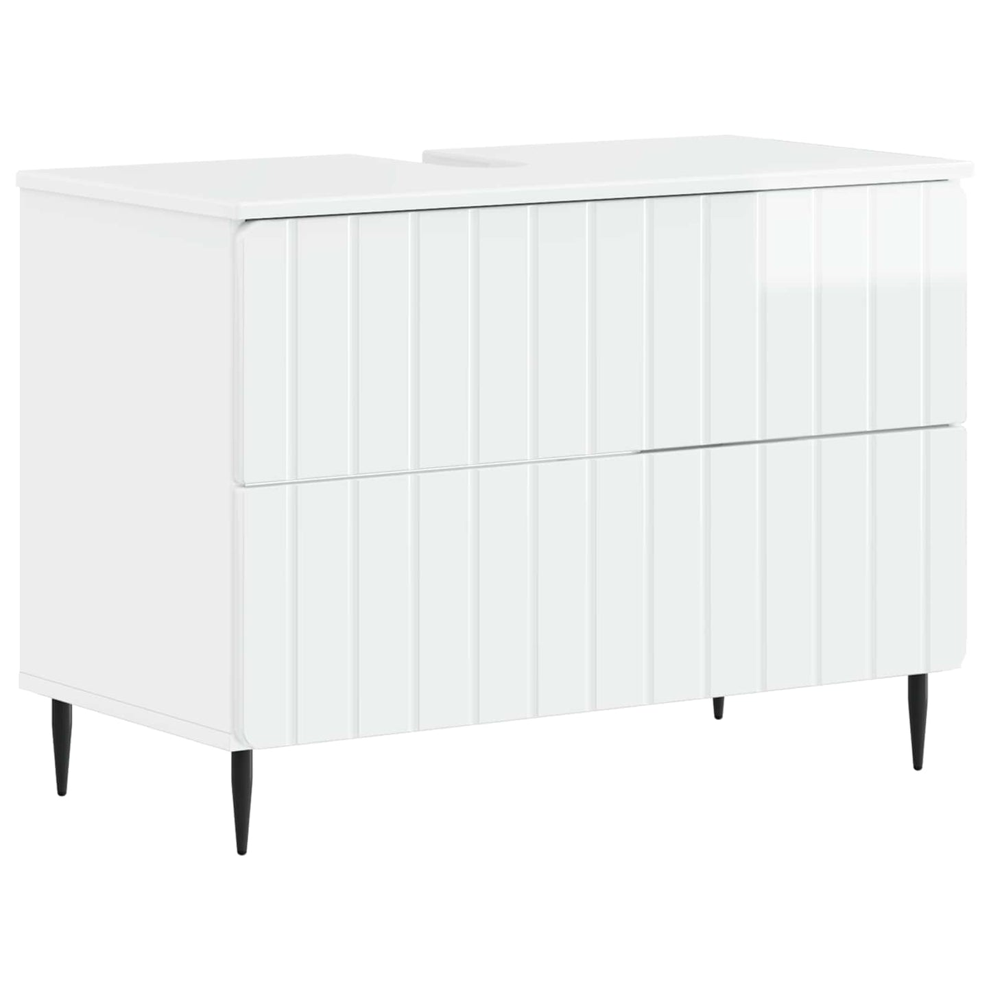 vidaXL 3 Piece Bathroom Cabinet Set ZWOLLE High Gloss White