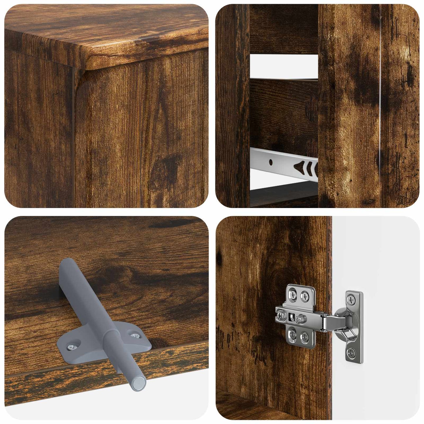 vidaXL 3 Piece Bathroom Cabinet Set ZWOLLE Smoked Oak Engineered Wood