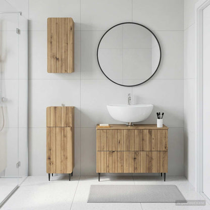 vidaXL 3 Piece Bathroom Cabinet Set ZWOLLE Artisan Oak Engineered Wood