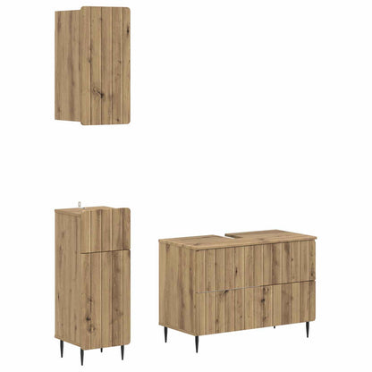 vidaXL 3 Piece Bathroom Cabinet Set ZWOLLE Artisan Oak Engineered Wood