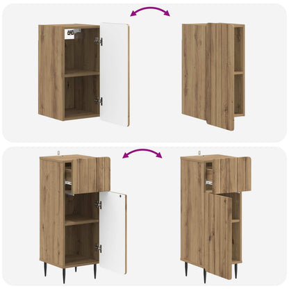 vidaXL 3 Piece Bathroom Cabinet Set ZWOLLE Artisan Oak Engineered Wood