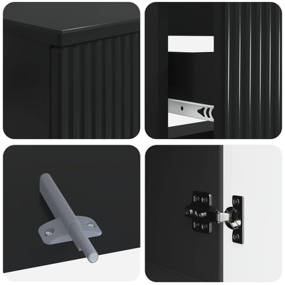vidaXL 3 Piece Bathroom Cabinet Set ARNHEM Black Engineered Wood