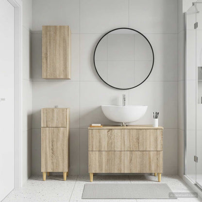 vidaXL 3 Piece Bathroom Cabinet Set ARNHEM Sonoma Oak Engineered Wood