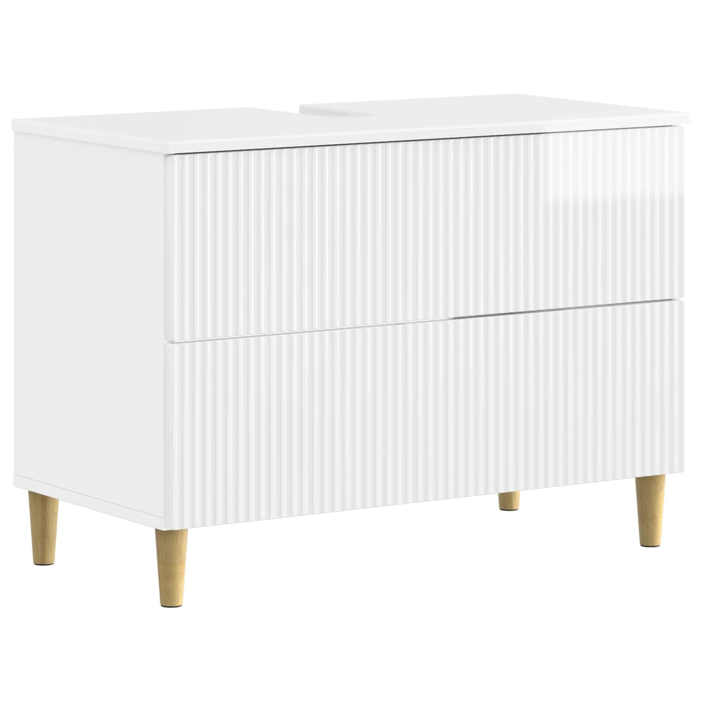 vidaXL 3 Piece Bathroom Cabinet Set ARNHEM High Gloss White