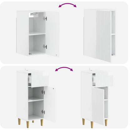 vidaXL 3 Piece Bathroom Cabinet Set ARNHEM High Gloss White