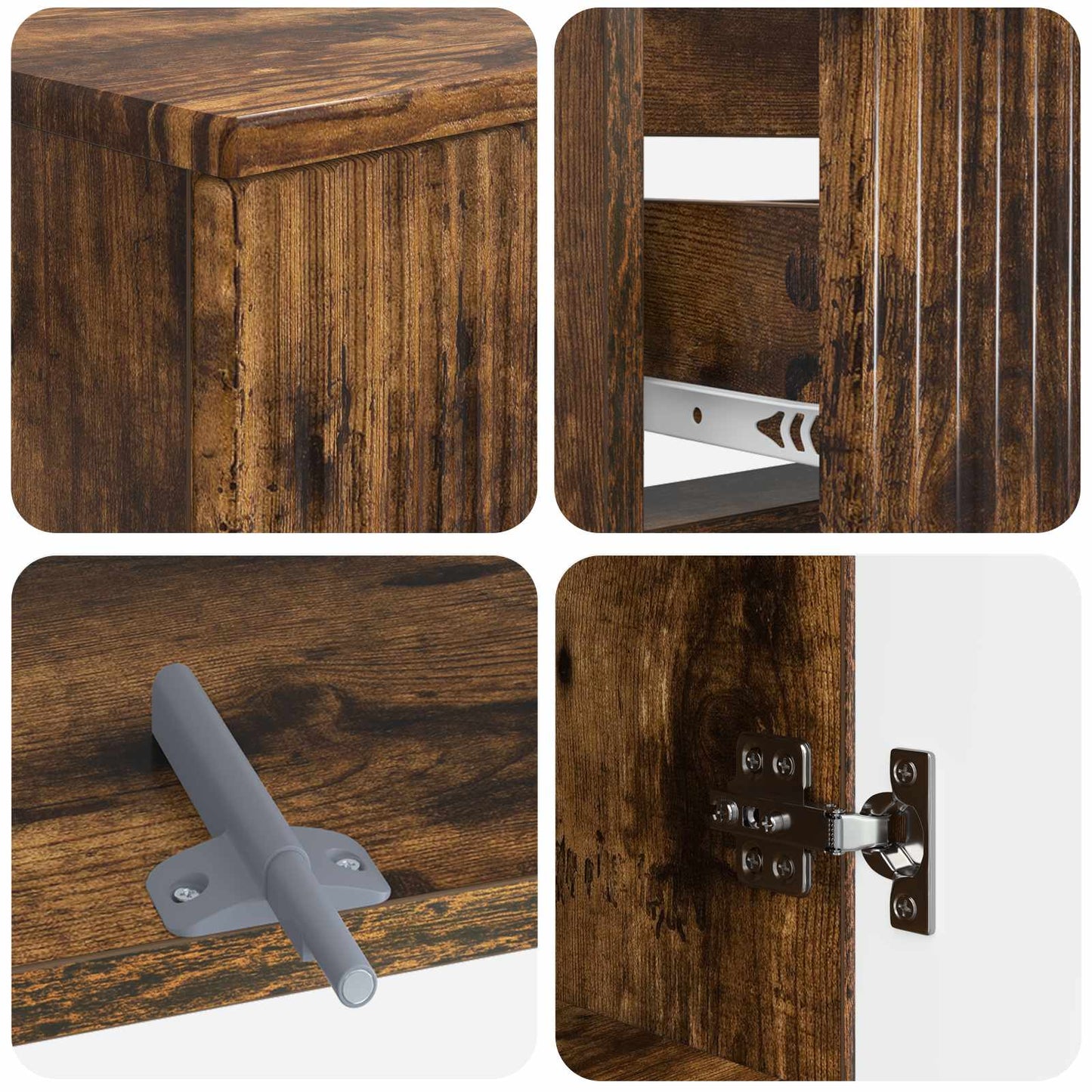 vidaXL 3 Piece Bathroom Cabinet Set ARNHEM Smoked Oak Engineered Wood