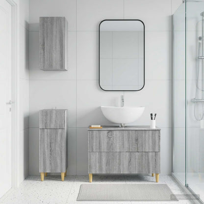 vidaXL 3 Piece Bathroom Cabinet Set ARNHEM Grey Sonoma Engineered Wood