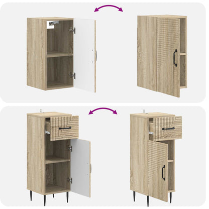 vidaXL 3 Piece Bathroom Cabinet Set HAARLEM Sonoma Oak Engineered Wood