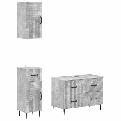 vidaXL 3 Piece Bathroom Cabinet Set HAARLEM Concrete Grey