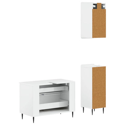 vidaXL 3 Piece Bathroom Cabinet Set HAARLEM High Gloss White