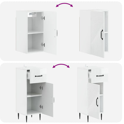 vidaXL 3 Piece Bathroom Cabinet Set HAARLEM High Gloss White